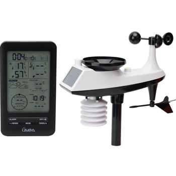 Preview: Professional wireless weather station with solar outdoor sensor - precipitation, wind, hygrometer & weather forecast - Precise weather data for your home