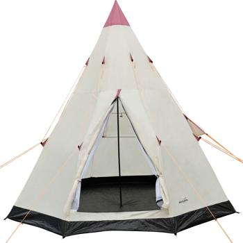 Preview: Tente Tipi Robuste 3 Personnes - Ø 2,5m, H 2,4m, Polyester, Imperméable, Légère 2,8kg - Avec Moustiquaire Voyage 170x220cm