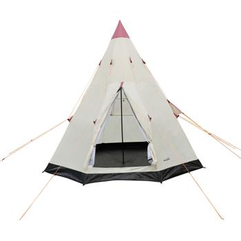 Preview: Robust 3-person tipi tent, Ø 2.5 m, water-repellent, white-black. Easy to set up, spacious, ideal for camping & outdoor adventures