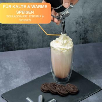 Preview: 12 Cartouches Siphon à Chantilly - 8g Gaz par Cartouche - Pour Siphons Courants, Préparations Chaudes/Froides - Crèmes, Sauces, Desserts - Remplacement Facile