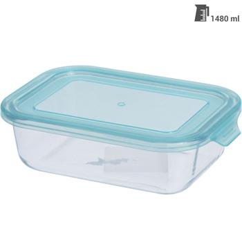 Preview: set di 3 barattoli XL in vetro borosilicato per la conservazione degli alimenti, ciotola per la conservazione, 1480 ml ciascuno