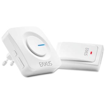 Preview: Sonnette de porte sans fil - sans pile, affichage LED, 36 mélodies, volume 4 niveaux - Portée 200m, IP44, moderne, blanche