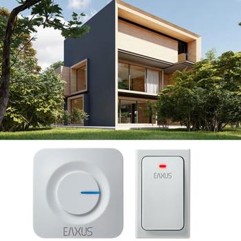 Preview: Sonnette de porte sans fil - sans pile, affichage LED, 36 mélodies, volume 4 niveaux - Portée 200m, IP44, moderne, blanche