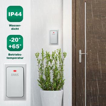 Türklingel Rund Led Kabellose Türklingel, batteriefrei, weiss: LED-Anzeige, 36 Melodien ...