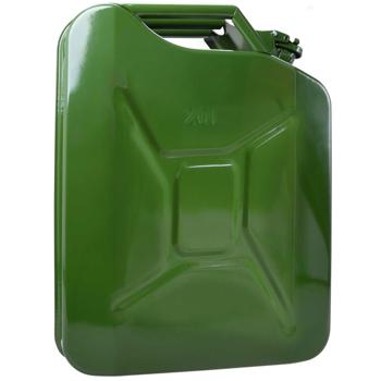 Preview: Metall Kraftstoffkanister 20L: Benzinkanister, Olivgrün - Robuster Reservekanister für Benzin & Co. – Sichere Aufbewahrung, Langlebig & Zuverlässig