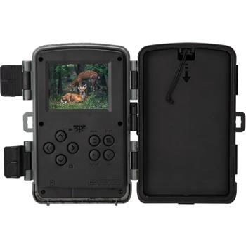 Preview: telecamera 4K UHD per animali selvatici con 2 rilevatori di movimento PIR, trasmissione live via smartphone, visione notturna con 42 LED IR, monitor a colori, WLAN, standby 8 mesi, IP65