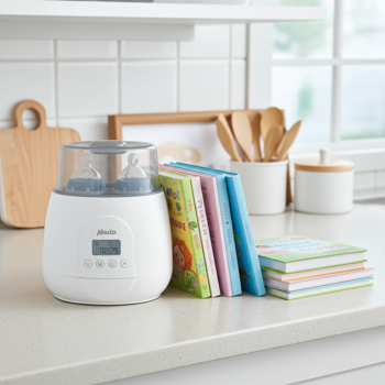 Preview: 4-in-1 Digitaler Flaschenwärmer für 2 Flaschen, weiss – Erwärmen, Sterilisieren, Auftauen & Warmhalten für sorgenfreie Babyernährung