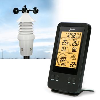 Preview: Station météo professionnelle - Capteur extérieur sans fil 30m - Température, Humidité, Vent, Point de rosée, Indice chaleur, Écran LCD rétroéclairé 5.5