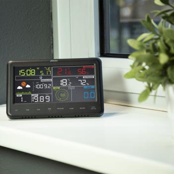 Preview: Profi WLAN-Wetterstation mit Aussen-Messstation – Farbdisplay, App, Taupunkt, UV & Weather Underground – Reichweite 30m