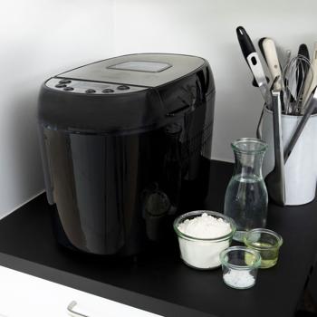 Preview: High-quality bread maker with LCD display, bread maker, 730-870 watts, 1.5 kg capacity, mixing, kneading, baking