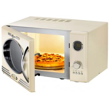 Preview: Four à Micro-ondes Vintage avec Fonction Grill - Design Beige Élégant, Affichage LED de Haute Qualité - 23L, 800W Micro-ondes, 1000W Grill, 12 Programmes Auto