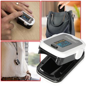 Preview: Oxymètre de pouls digital - Mesure fiable fréquence cardiaque & SpO2 - Fonction alarme - Idéal apnée du sommeil, asthme, maladies cardiaques