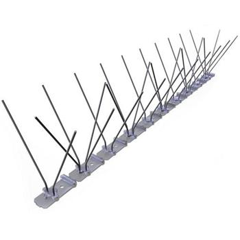 Preview: Effective set of 5 pigeon repellent spikes, 3-row stainless steel, 2.5m - individually adjustable - Robust spikes for optimum bird protection