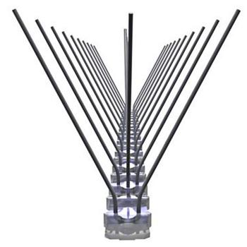 Preview: Effektives 10er-Set Spikes zur Taubenabwehr – 3-reihig mit rostfreien Edelstahl-Spitzen, 5 m Länge, wetterfest & langlebig, für Balkon, Dach & Fenster