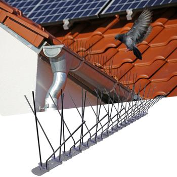 Preview: Taubenabwehr Spikes, 5x 50cm Elemente, 4-reihig, Edelstahl – rostfrei, 2,5m Gesamtlänge, einfache Montage, universell einsetzbar