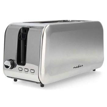 Preview: Moderner Langschlitz Toaster für 4 Toastbrote, Auftau- und Aufwärmfunktion, ultra-starke 1450 Watt, Brötchenaufsatz, 7 Bräunungsstufen