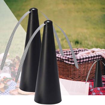 Preview: 2er-Set Elektrische Fliegenabwehr / Fliegenwedler schwarz (40cm Rotor) - Hält Fliegen von Essen & Getränken fern - Sicher & chemiefrei