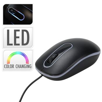 Preview: Präzise Optische USB-Maus mit 3 Tasten und Scrollrad, Multicolor-Beleuchtung, Kompatibel zu Windows, iOS, Linux