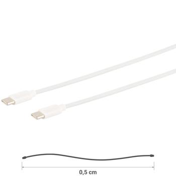 Preview: 3er-Set Schnellladekabel USB-C auf USB-C, weiss, 0,5 m