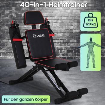 Preview: 40-in-1 Heimtrainer für Ganzkörper-Training – Trainingsgerät für Kraft & Fitness mit Seilzügen, Beinstrecker & viel Zubehör