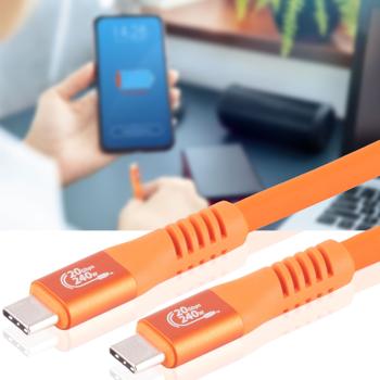Preview: Set da 2 cavi dati e ricarica rapida PD 3.1, 240 W, 20 Gbit/s, USB-C su USB-C, arancione, 0,5 m