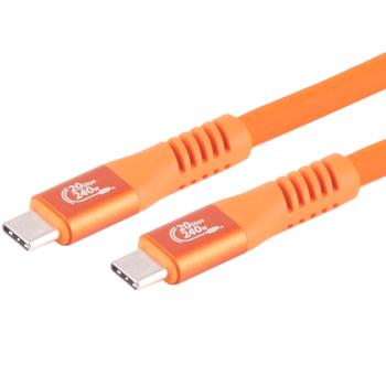 Preview: 3er-Set Daten- & Schnellladekabel USB-C zu USB-C - PD 3.1 240W, 20 Gbit/s - Orange, 2m, Robuste Silikon-Ummantelung, 4K/60Hz Displays