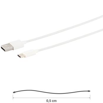 Preview: Daten- & Ladekabel USB-A auf USB-C 0,5m weiss - Lädt Smartphones & Tablets schnell - QC bis 18W - 480 Mbit/s Datenübertragung