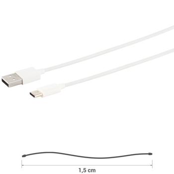 Preview: Schnellladekabel, USB-A auf USB-C, weiss, 1,5 m, Quick Charge für iPhone 16, 15, iPad, Samsung Galaxy , Huawei, Xiaomi, Tablets