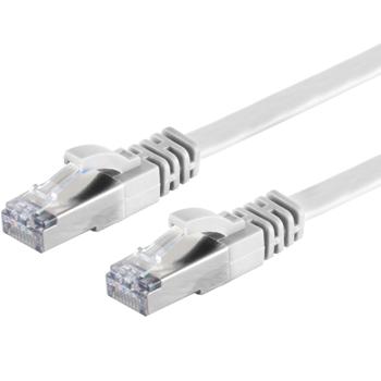 Preview: Câble réseau Plat Cat 7 - 2x RJ45 Mâles Blindé U/FTP - 10 Gbit/s - Blanc 10m - Connexion Rapide PC/Console/Routeur