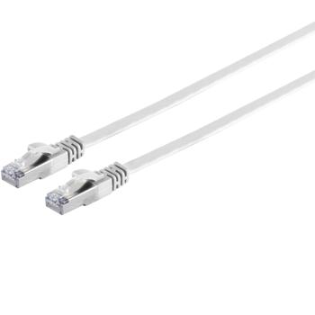 Preview: Câble réseau Plat Cat 7 - 2x RJ45 Mâles Blindé U/FTP - 10 Gbit/s - Blanc 10m - Connexion Rapide PC/Console/Routeur