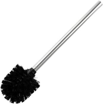 Preview: 2er-Set Toilettenbürste Schwarz-Silber - Hygienische WC-Reinigung für jedes Bad - Robuste Kunststoff-Borsten Ø 8 x H 35 cm - Langlebige Qualität