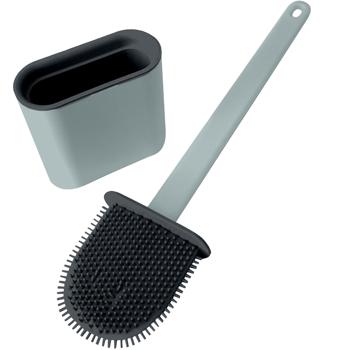 Preview: Brosse WC Silicone Anthracite - Hygiène Optimale, Nettoyage Minutieux, Poils Durables & Flexibles - Protection Toilette, Facile à Nettoyer