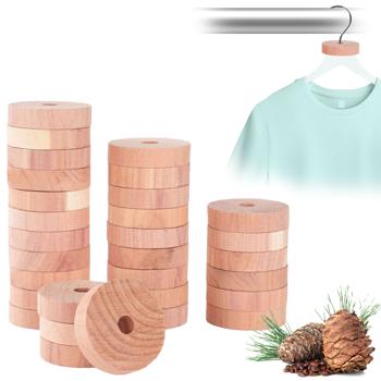 Set di 30 anelli antitarme in legno di cedro: protezione naturale contro le tarme per armadi e spogliatoi, adatta a tutti gli appendiabiti