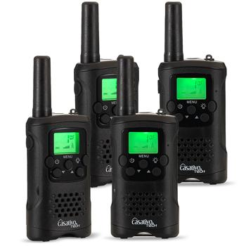 Preview: Walkie Talkie, set of 4 PMR radios with VOX, flashlight, 10km range, 8 channels, for adventure, camping and hiking, for adults and children