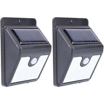 Preview: set of 2 Safe & practical LED solar wall light with motion detector: 50 lumens, IP44 - Bright outdoor light for more safety around the house