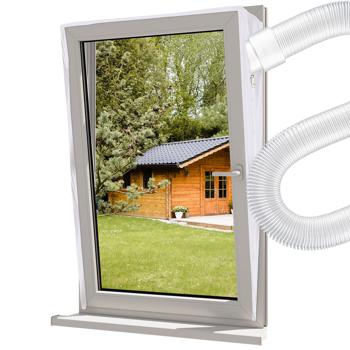 Preview: Fenster-Abdichtung für mobile Klima-Geräte oder Abluft Wäschetrockner, Fensterabdichtung, energiesparender Hot Air Stop m. schneller Installation