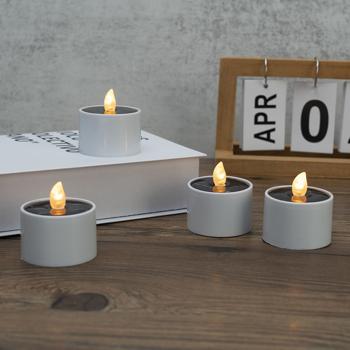 Preview: set di 8 luci LED solari - resistenti alle intemperie (IP44), con sensore crepuscolare e luce bianca calda - senza fili, a risparmio energetico e ideali per il giardino, il balcone e la decorazione