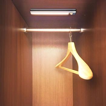 Preview: Réglette LED Sans Fil - Capteur Mouvement 5m - Fixation Magnétique Adhésive - Lumière 3000K 110lm - Rechargeable USB-C 1100mAh - 20,5cm Argenté