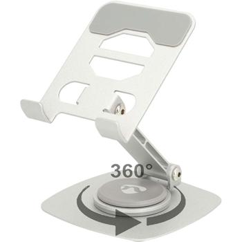 Preview: Support Universel Smartphone Aluminium - Pivotant 360° - Pliable, Robuste, Antidérapant - Idéal Bureau, Voyage, Visioconférence, Chargement Intégré