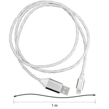 Preview: 3er-Set Schnellladekabel, USB-A auf Lightning, Farbig leuchtend,1 m