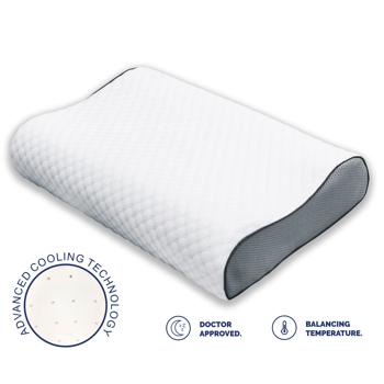 Preview: Ergonomisches Memory-Foam-Kopfkissen 60x40 cm – weiss-grau, atmungsaktiv & druckentlastend – Erholsamer Schlaf &  Nackenstütze