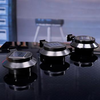 Preview: set of 2 solar gutter lights with twilight sensor, 3 pieces, weatherproof