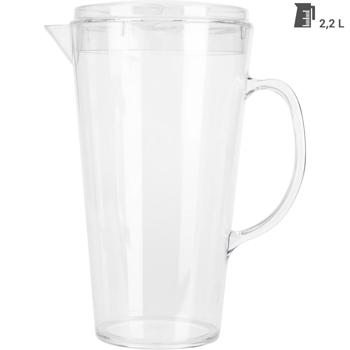 Preview: Praktischer Wasserkrug (2,2L) mit Deckel & 4 bunten Bechern – BPA-freier Kunststoff – Sicheres & farbenfrohes Trinkset für den Alltag