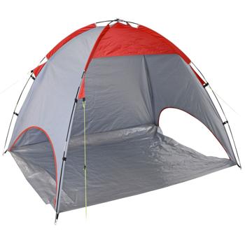 Preview: Beach tent for 2 people, incl. 8 pegs & 4 tent ropes, UV50+, red/grey