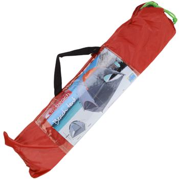 Preview: Beach tent for 2 people, incl. 8 pegs & 4 tent ropes, UV50+, red/grey