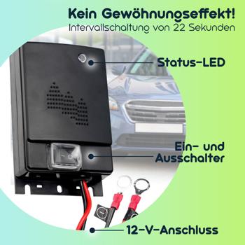 Preview: 2er-Set Hochfrequenz Ultraschall Marderschreck (12V): Effektive Auto-Marderabwehr mit 12-45kHz & 70dB. Zuverlässiger Schutz für Ihr Fahrzeug