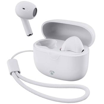 Preview: Écouteurs sans fil Bluetooth 5.3 - Microphone & touches tactiles blancs - Autonomie 16h - Compatible Siri/Google Assistant - Recharge USB-C