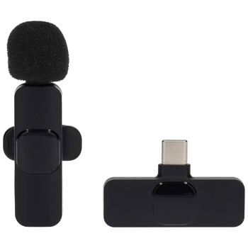 Preview: Mini-micro sans fil - Enregistrements audio clairs - Micro HD omnidirectionnel 360° - Suppression bruit - Compatible PC, tablette, smartphone USB-C