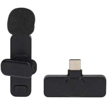 Preview: Mini-micro sans fil - Enregistrements audio clairs - Micro HD omnidirectionnel 360° - Suppression bruit - Compatible PC, tablette, smartphone USB-C