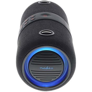 Preview: Haut-parleur Bluetooth 40W - LED RGB intégrées, Son puissant 6.5h - Antichoc, Étanche IPX6, Stéréo - Noir pour fêtes extérieures